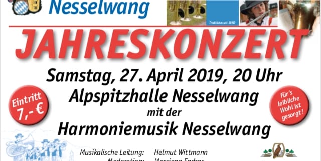Jahreskonzert Harmoniemusik Nesselwang